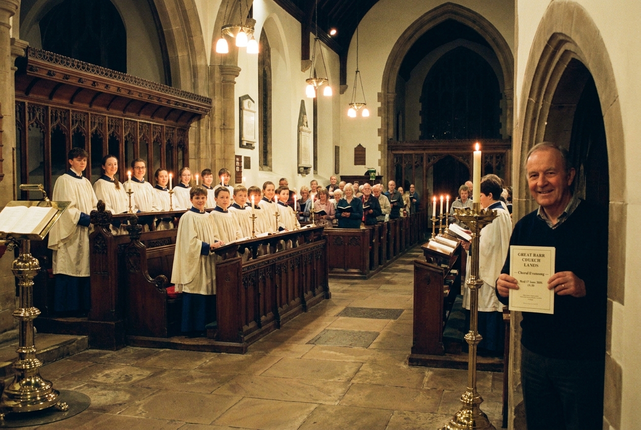 Choral Evensong at St Margaret's with candles in tall brass sticks.